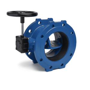 ROBINET FONTA – FLUTURE DUBLU EXCENTRIC CU FLANȘE APA GSK, CU REDUCTOR, PN10/PN16 (90°)