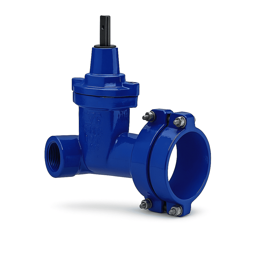ROBINET DIN FONTĂ CU SERTAR DE BRANȘAMENT – APA PN10/PN16 (60°)