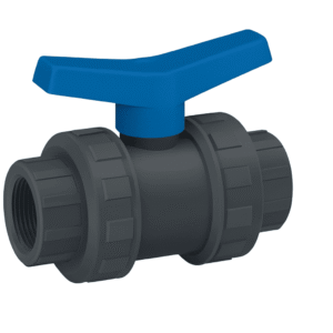 ROBINET PVC – CU BILĂ, RACORD OLANDEZ FI, PN16